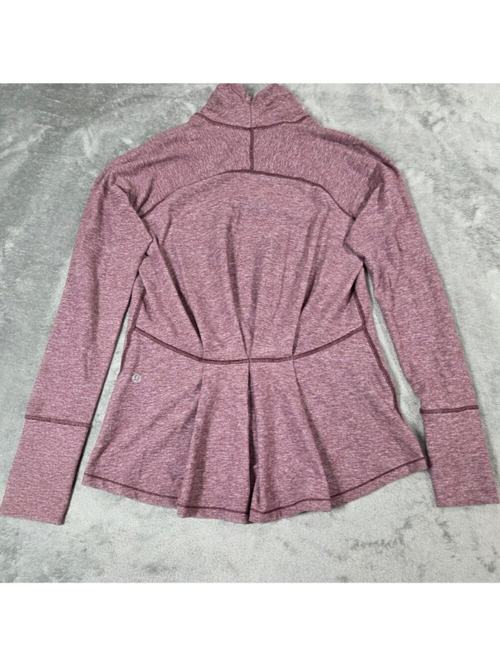 Lululemon Warm Your Core Long Sleeve Tee Size 6 Heathered Bordeaux Drama - Picture 7 of 11